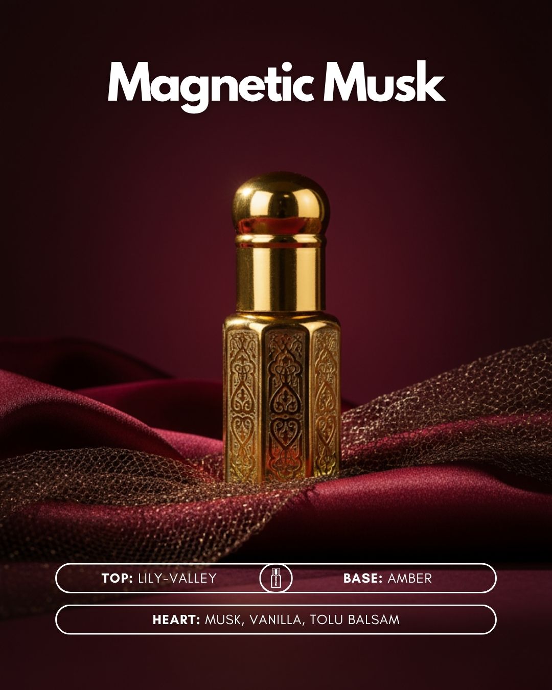 Magnetic Musk Roll-On Attar (Premium Wooden Box, 6ml)