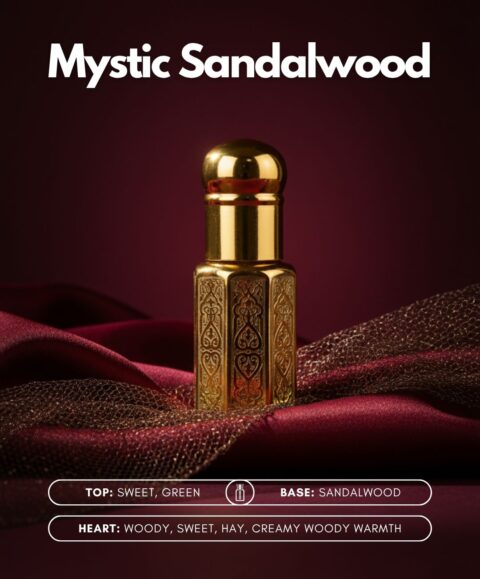 Mystic Sandalwood Roll-On Attar (Premium Wooden Box, 6ml)