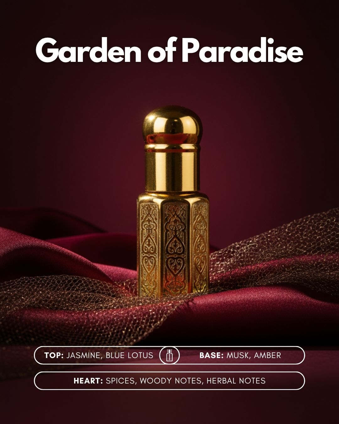 Garden of Paradise Roll-On Attar (Premium Wooden Box, 6ml)