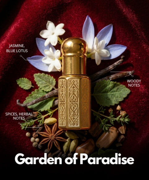 Garden of Paradise Roll-On Attar (Premium Wooden Box, 6ml)