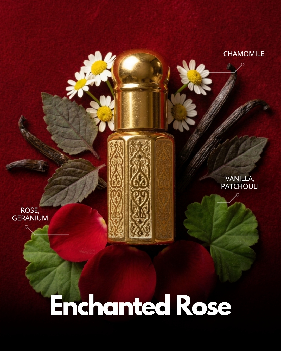 Enchanted Rose Roll-On Attar (Premium Wooden Box, 6ml)