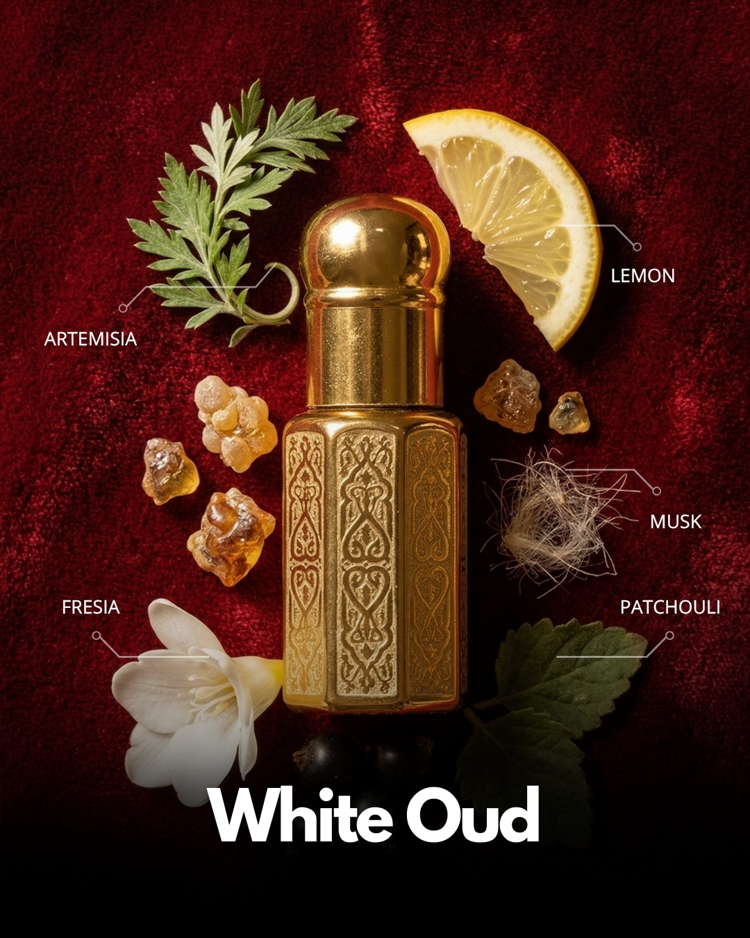White Oud Roll-On Attar (Premium Wooden Box, 6ml)