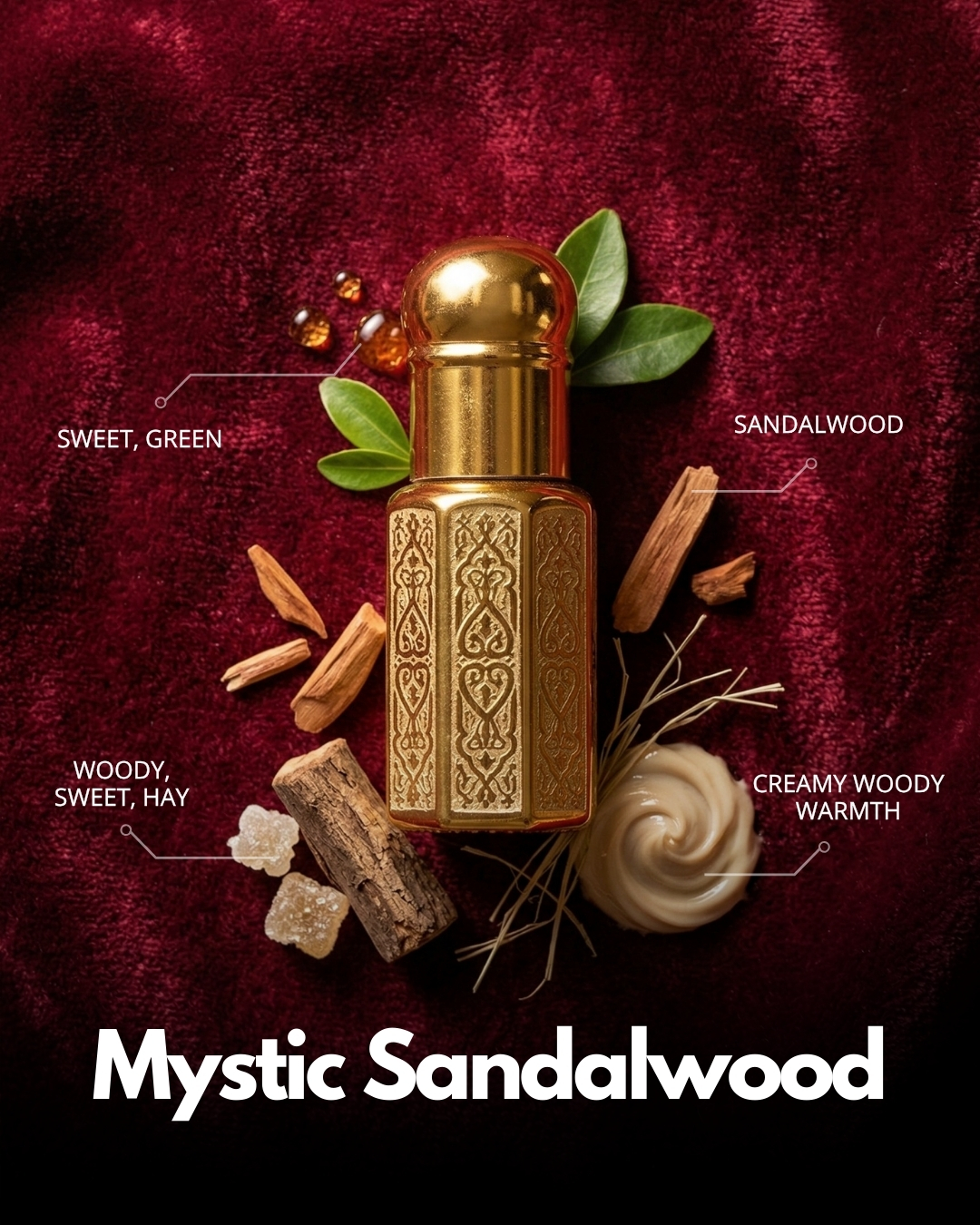 Mystic Sandalwood Roll-On Attar (Premium Wooden Box, 6ml)