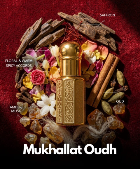 Mukhallat Oudh Roll-On Attar (Premium Wooden Box, 6ml)