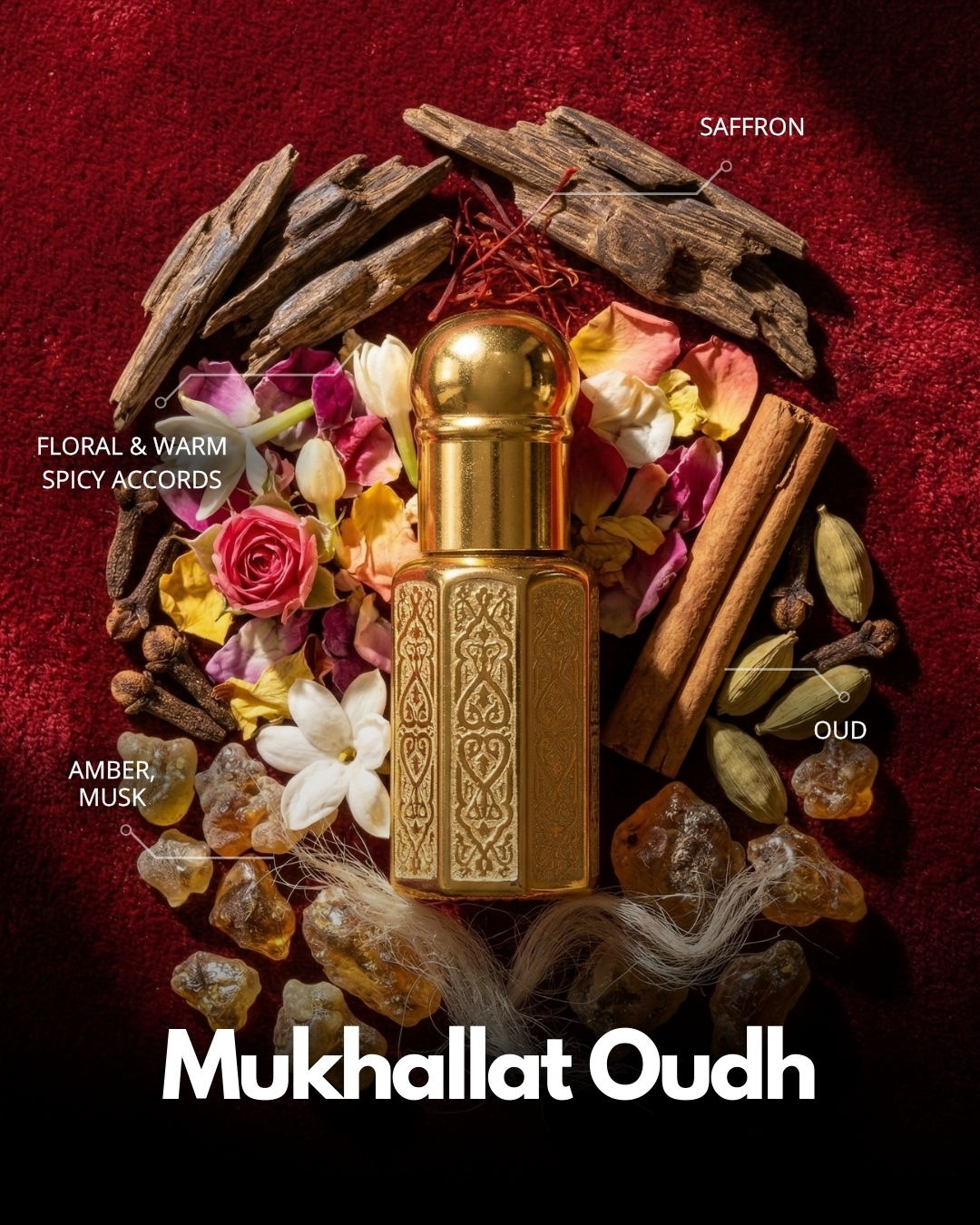 Mukhallat Oudh Roll-On Attar (Premium Wooden Box, 6ml)