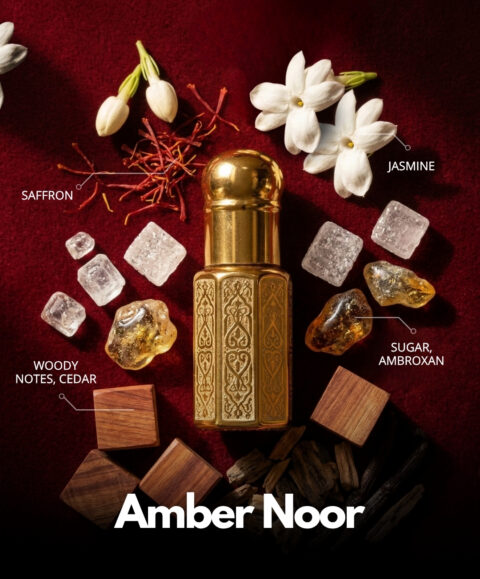 Amber Noor Roll-On Attar (Premium Wooden Box, 6ml)