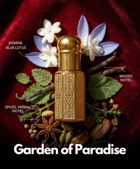 Garden of Paradise Roll-On Attar (Premium Wooden Box, 6ml)
