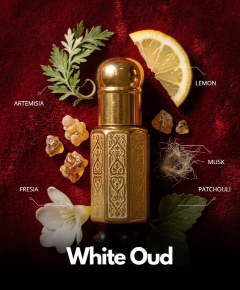 White Oud Roll-On Attar (Premium Wooden Box, 6ml)