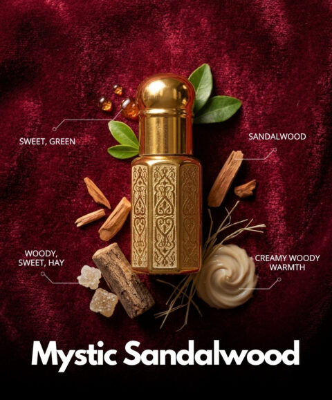Mystic Sandalwood Roll-On Attar (Premium Wooden Box, 6ml)